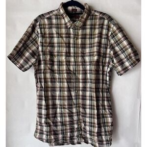Alesbury Men's Plaid Button Down Short Sleeve‎ Shirt Size Medium